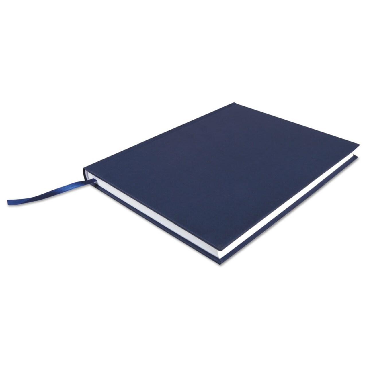 Universal 10.25 in. x 7.63 in. 1-Subject Wide/Legal Rule Casebound Hardcover Notebook - Dark Blue Cover